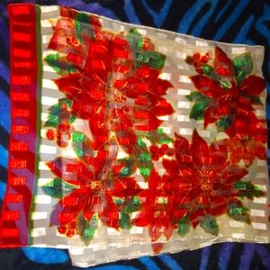 LAST CHANCE SALE ONLY $8 Sheer Poinsetta Scarf/Wrap